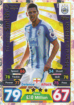 Tommy Smith Huddersfield Town 2017/18 Topps Match Attax Man of the Match #398